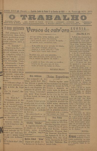 Capa de um dos jornais.