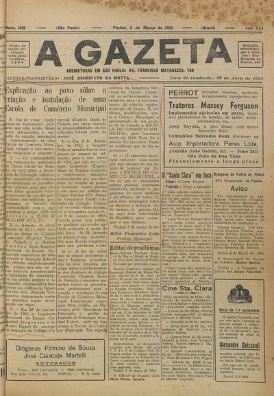 Capa de um dos jornais.