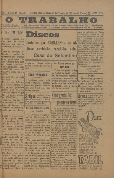 Capa de um dos jornais.