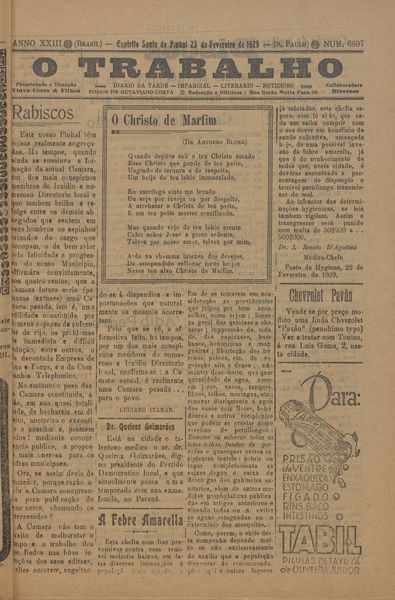 Capa de um dos jornais.