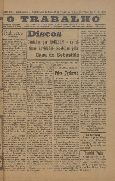Capa de um dos jornais.