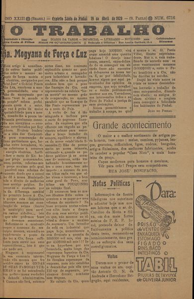 Capa de um dos jornais.