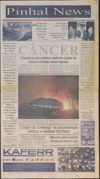 Capa de um dos jornais.
