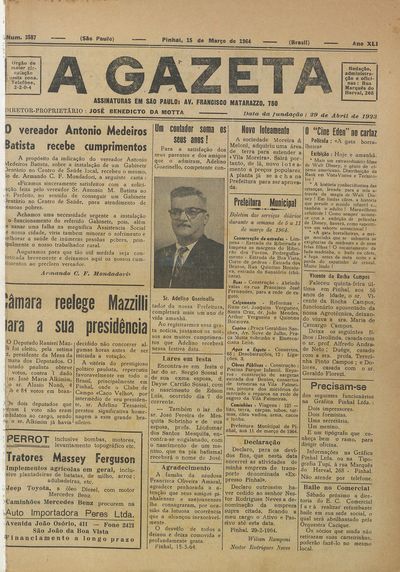 Capa de um dos jornais.