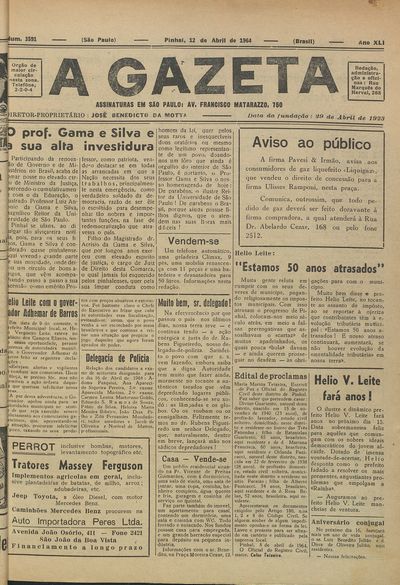 Capa de um dos jornais.
