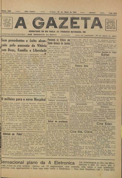 Capa de um dos jornais.
