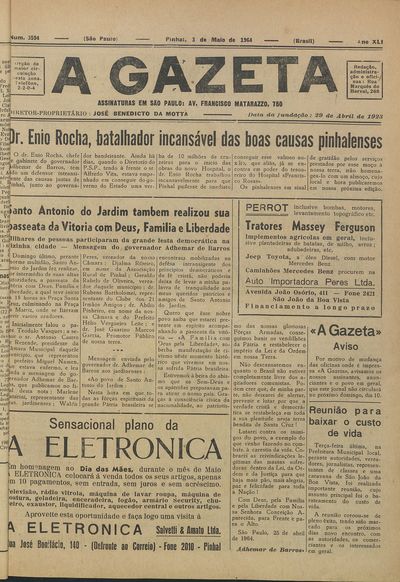 Capa de um dos jornais.