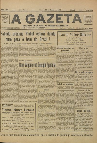 Capa de um dos jornais.
