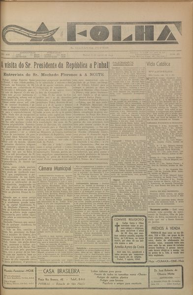 Capa de um dos jornais.
