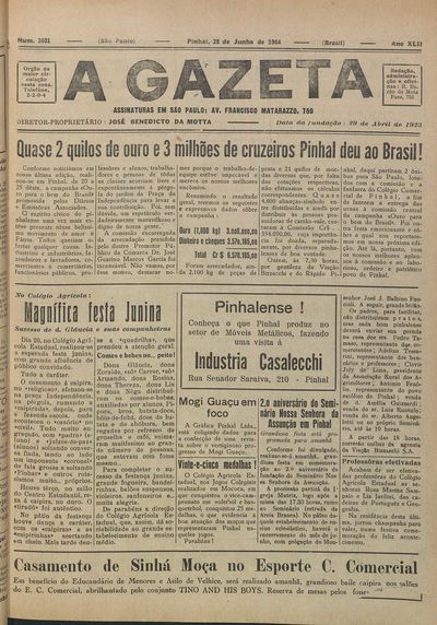 Capa de um dos jornais.