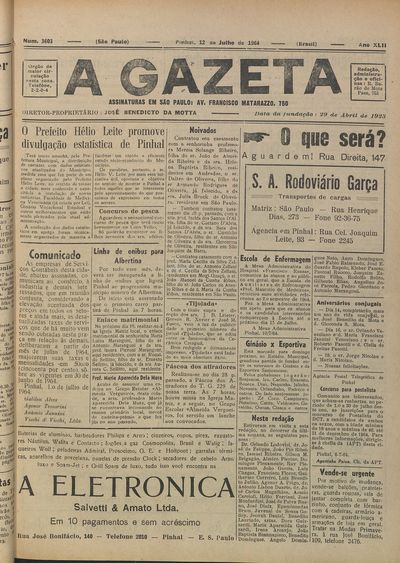 Capa de um dos jornais.