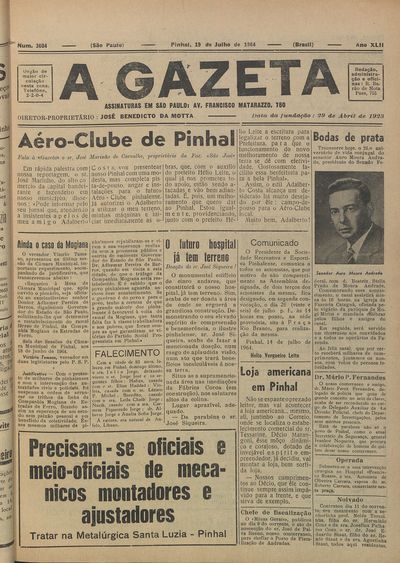 Capa de um dos jornais.