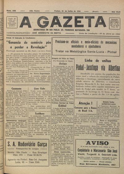 Capa de um dos jornais.