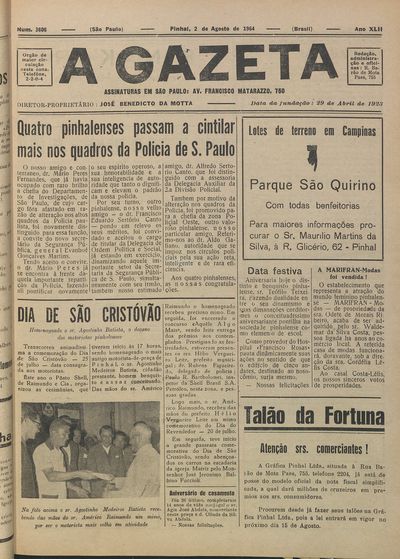 Capa de um dos jornais.