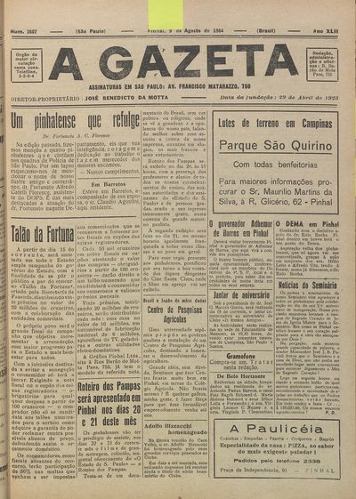Capa de um dos jornais.