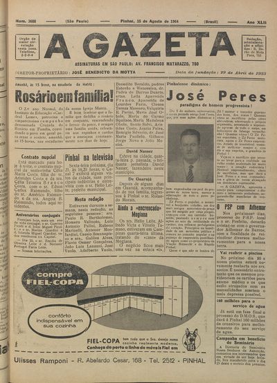 Capa de um dos jornais.