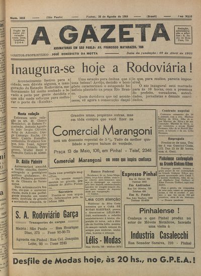 Capa de um dos jornais.