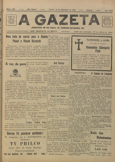 Capa de um dos jornais.