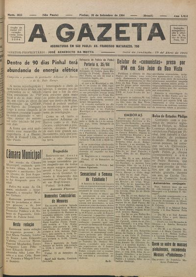 Capa de um dos jornais.