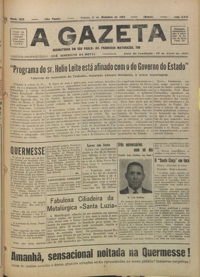 Capa de um dos jornais.