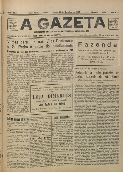Capa de um dos jornais.