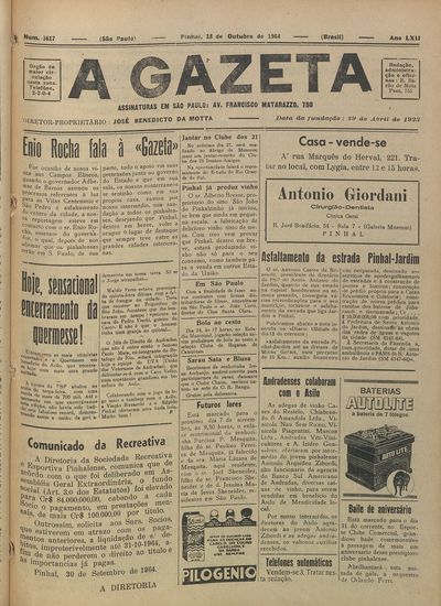 Capa de um dos jornais.