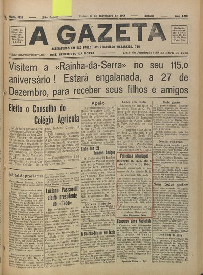 Capa de um dos jornais.