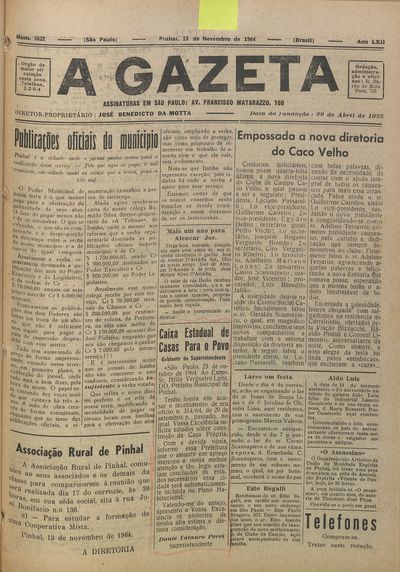Capa de um dos jornais.