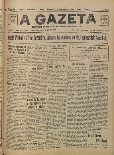 Capa de um dos jornais.