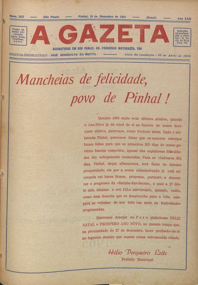 Capa de um dos jornais.