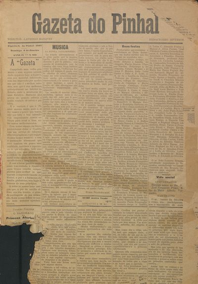 Capa de um dos jornais.