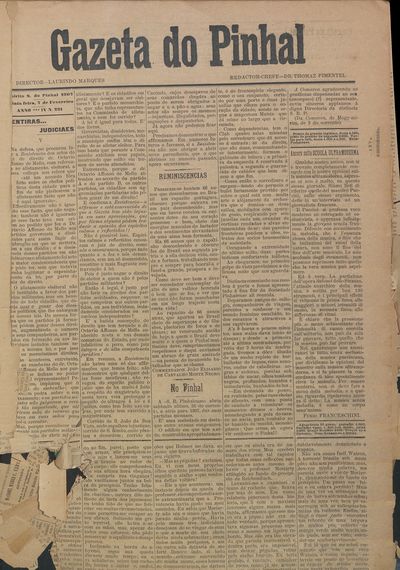 Capa de um dos jornais.