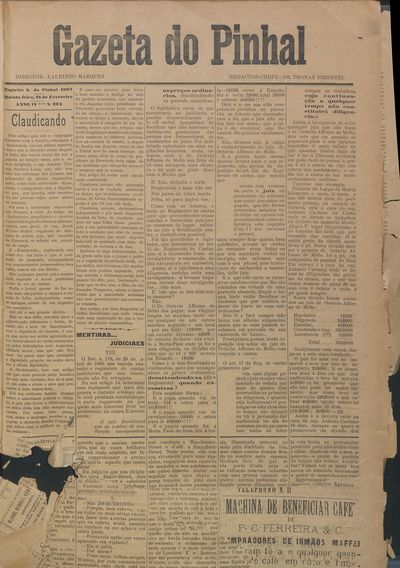 Capa de um dos jornais.