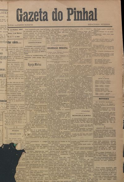 Capa de um dos jornais.