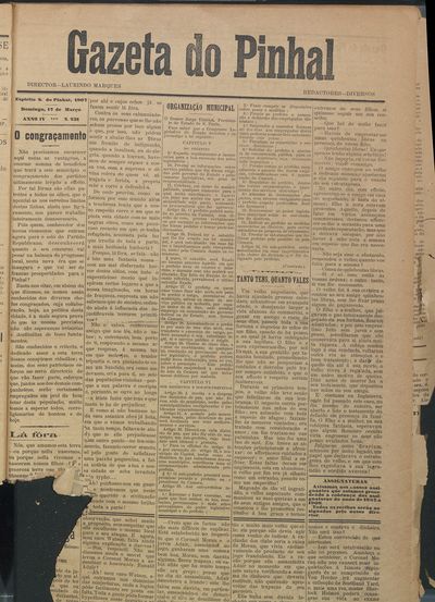Capa de um dos jornais.