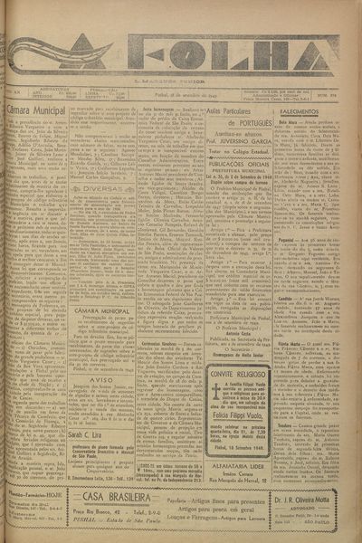 Capa de um dos jornais.