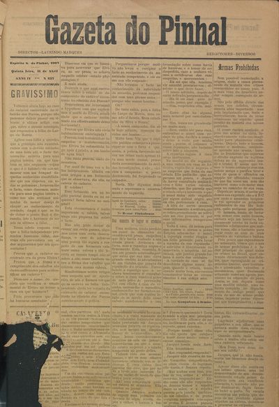 Capa de um dos jornais.