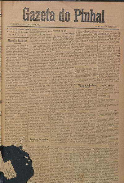 Capa de um dos jornais.