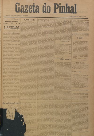 Capa de um dos jornais.