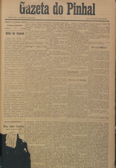 Capa de um dos jornais.