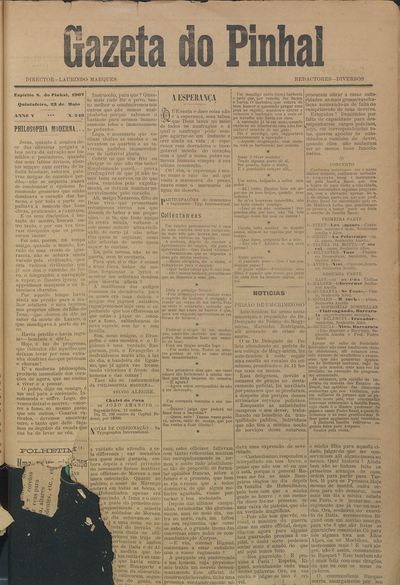 Capa de um dos jornais.