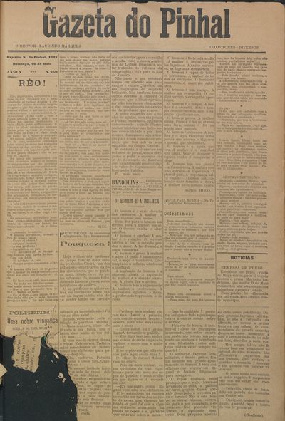 Capa de um dos jornais.