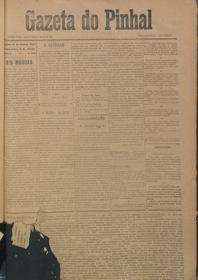 Capa de um dos jornais.