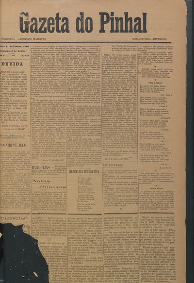 Capa de um dos jornais.