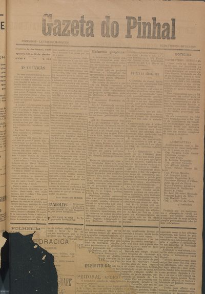 Capa de um dos jornais.