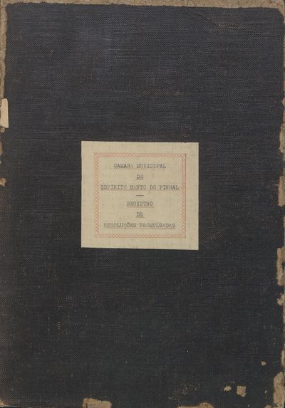 Capa de um dos livros da Câmara.
