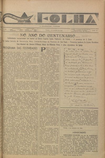 Capa de um dos jornais.