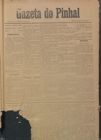 Capa de um dos jornais.