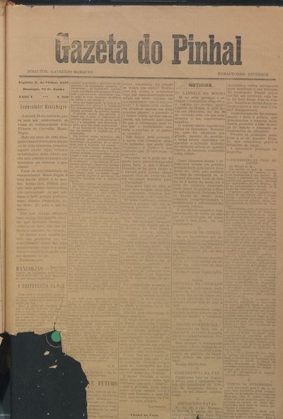 Capa de um dos jornais.