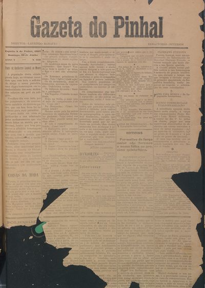 Capa de um dos jornais.